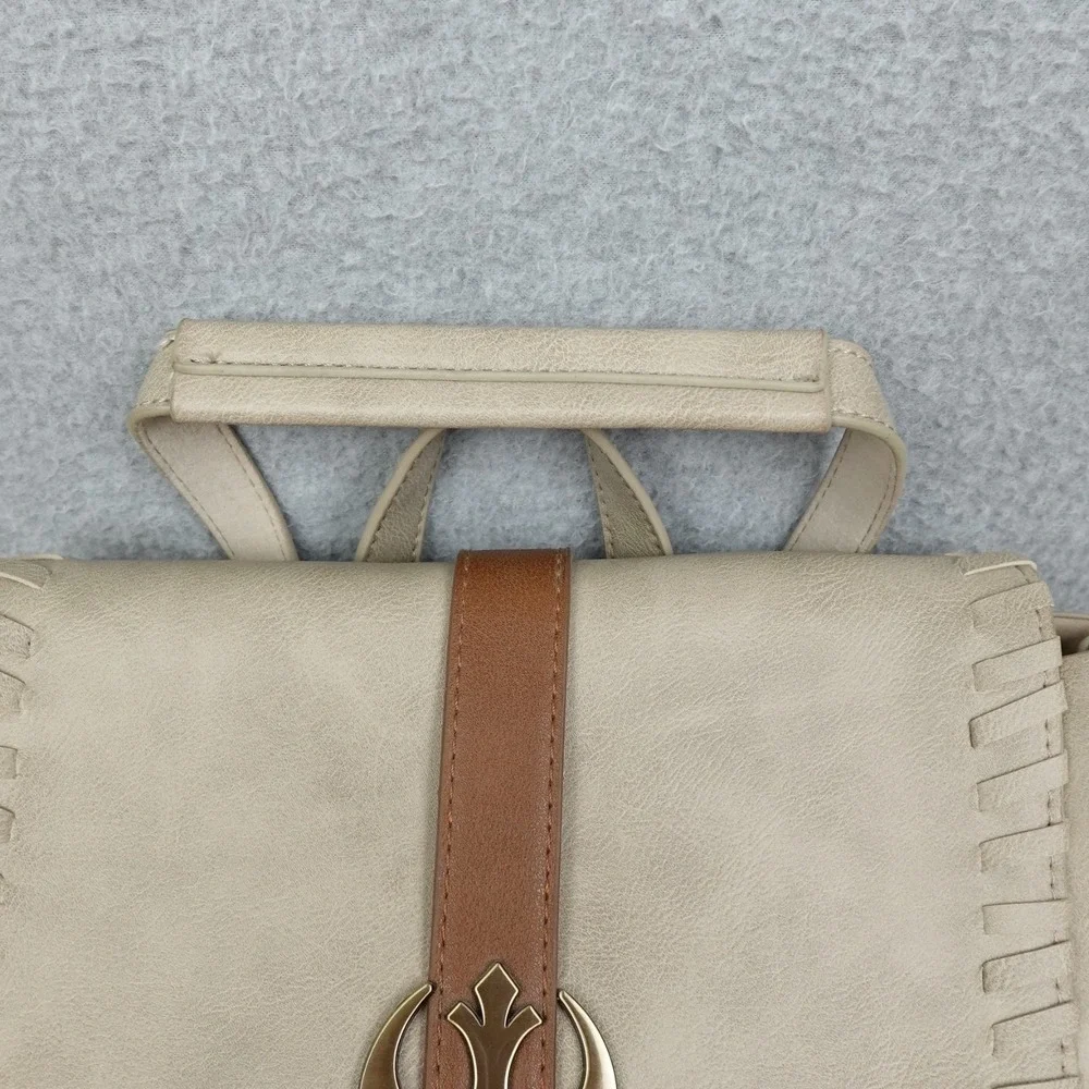 Star Wars Rey Mini Backpack Bag Beige Convertible Faux Leather Bioworld Ep 9